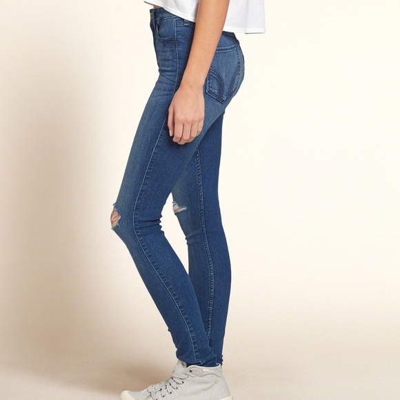 Hollister distressed high rise skinny jeans - Picture 2 of 7